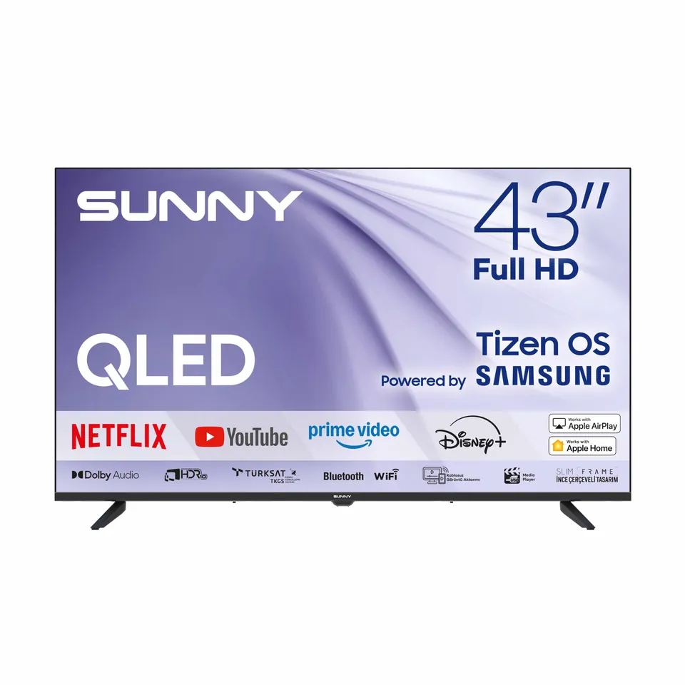 Sunny 43 inç FHD QLED Milan TizenOS 8.0 Siyah Smart TV SN43QFMLN-T08I