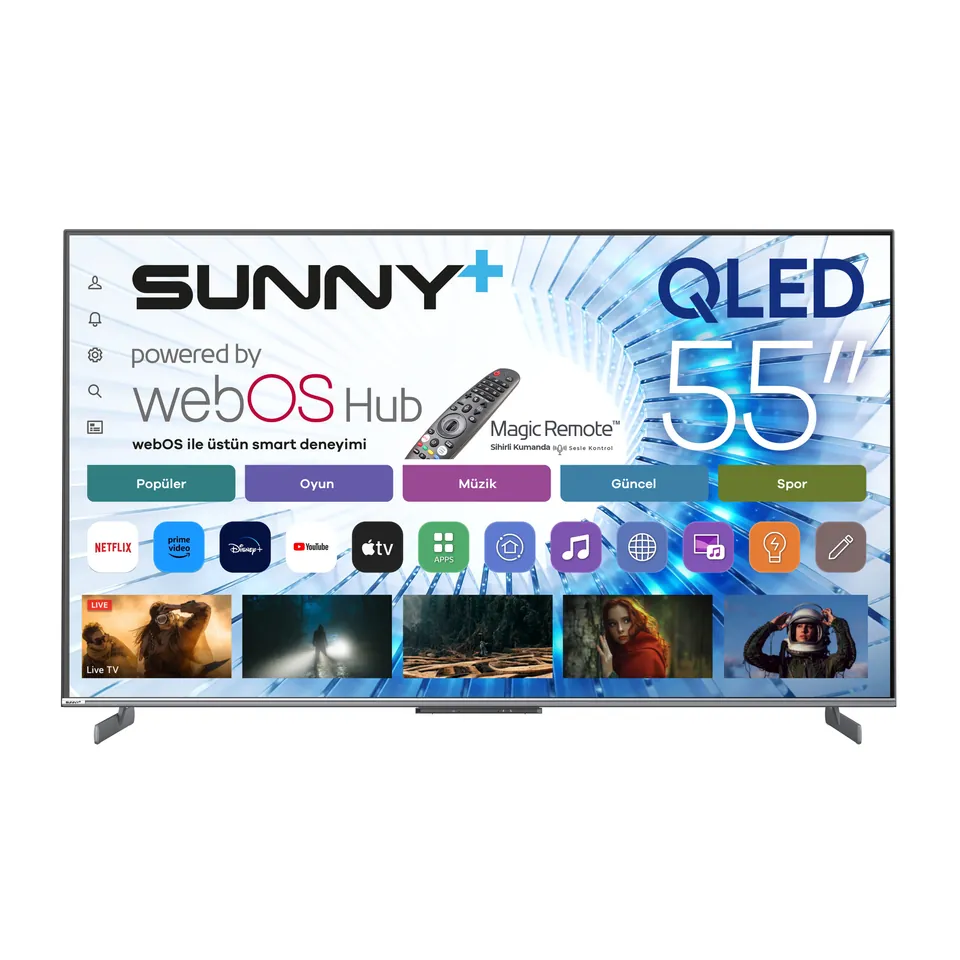 Sunny+ 55 İnç QLED 4K UHD webOS Smart TV SN55LEDS-W03M