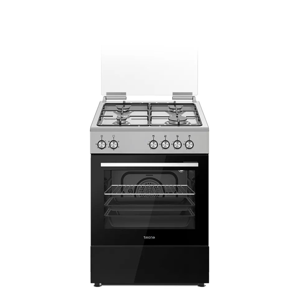Tecna TF 604G 4 Gözü Gazlı Elektro Turbo Solo Fırın Inox Gri